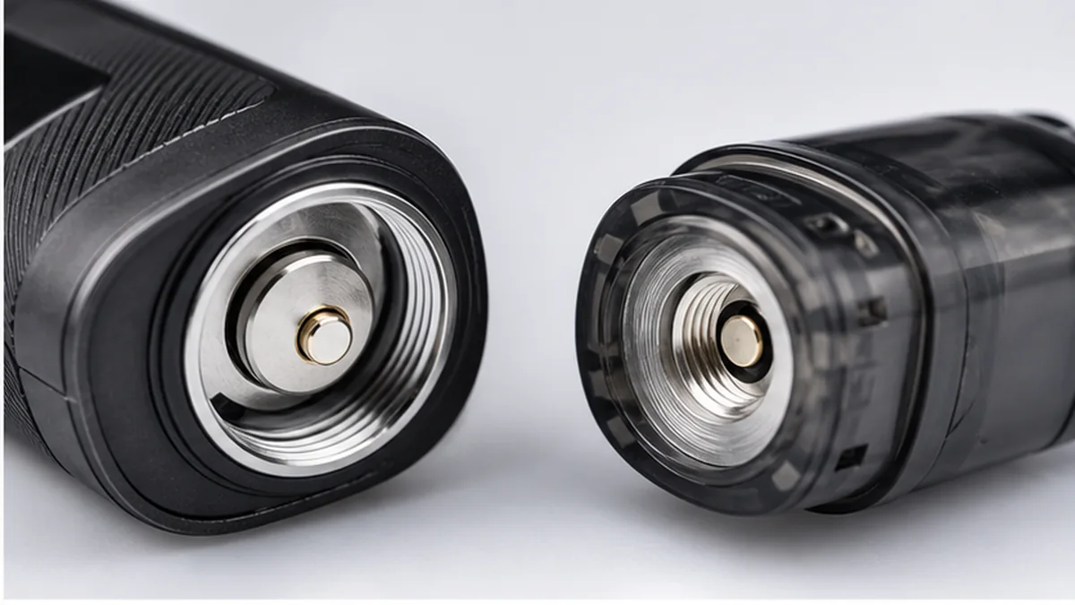 Vape threaded connection and center electrical contact