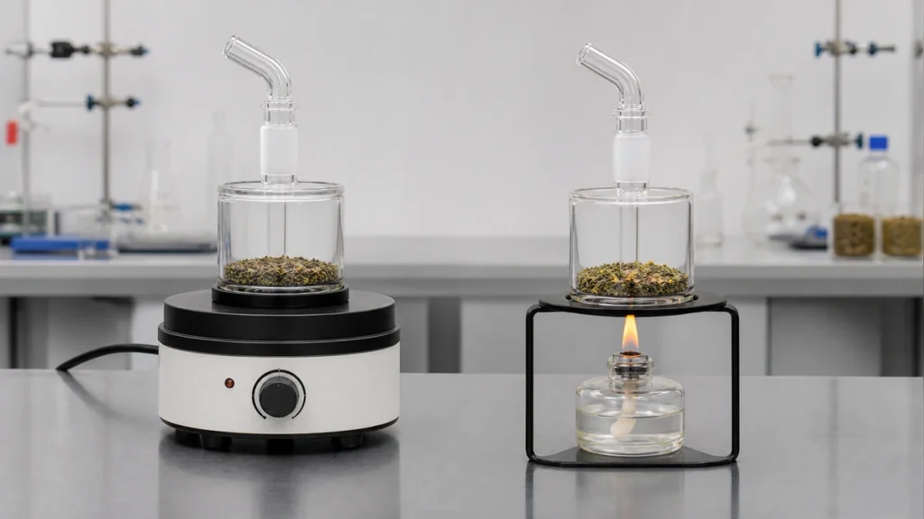Controlled electric heating compared with open combustion
