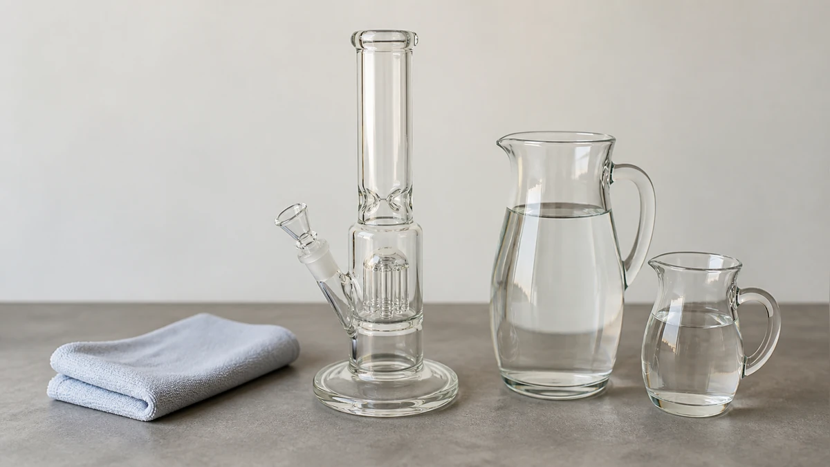 Complete water pipe, clear water pitchers and cloth arranged for maintenance