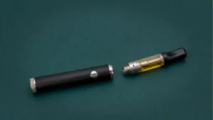 Classic vape pen battery and cartridge shown as two complete sections