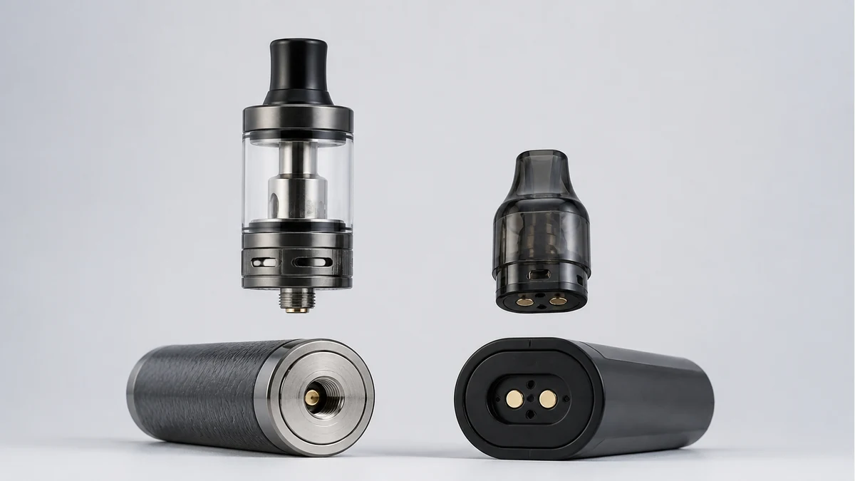 510 thread cartridge and proprietary pod connections shown separately