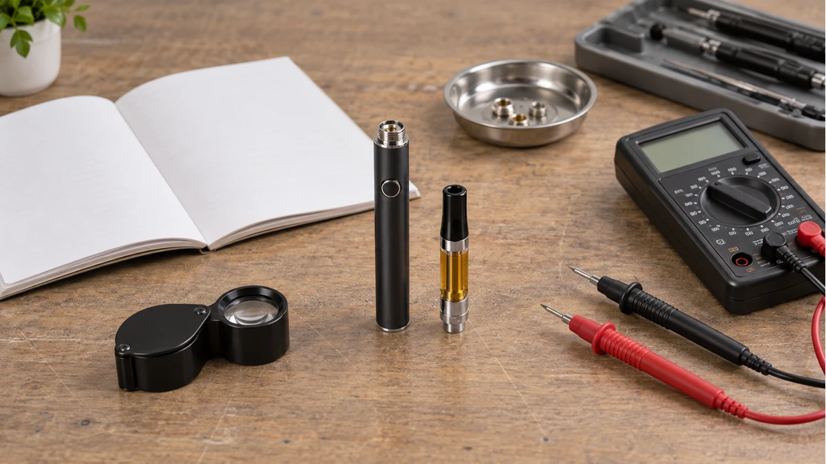 510 battery and cartridge arranged for documented hardware inspection