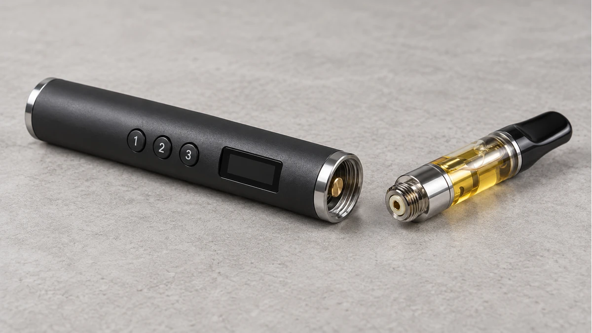 510 oil battery with preset buttons and detached cartridge