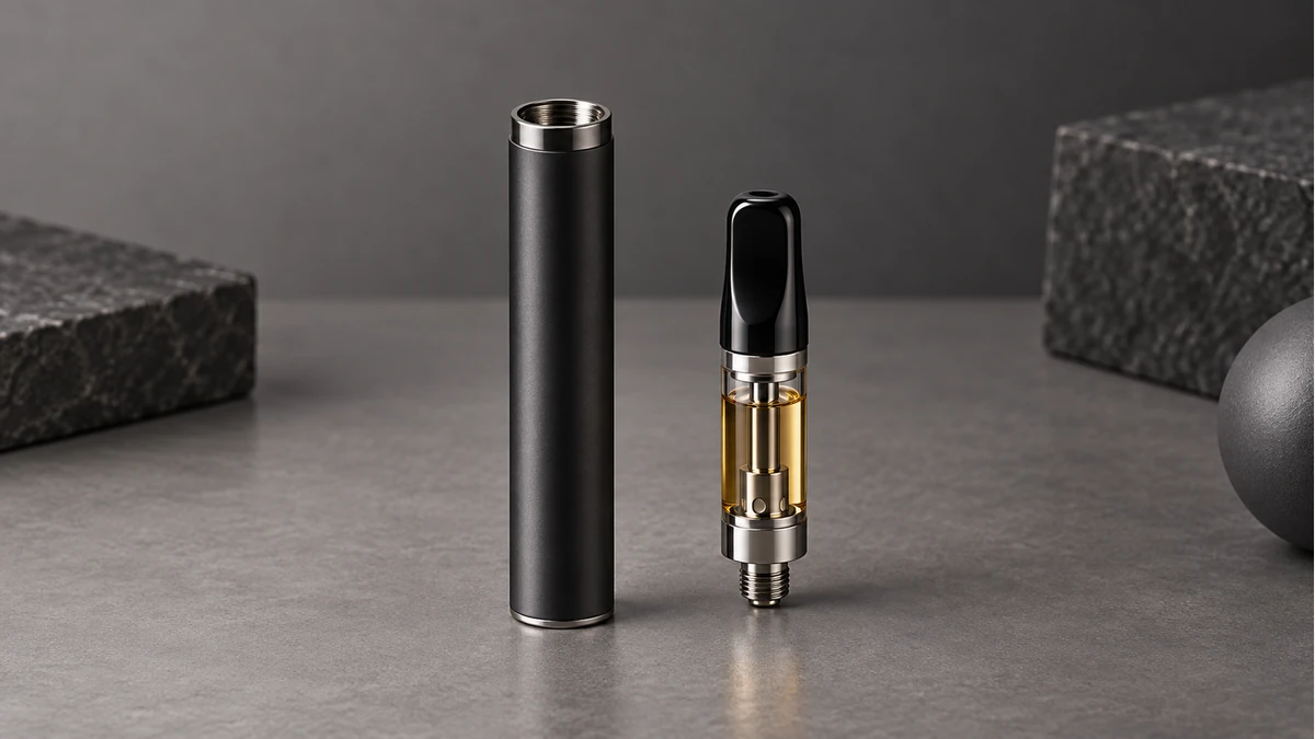 Pipe battery and cartridge separated to show the connector Pipe battery and cartridge separated to show the connector