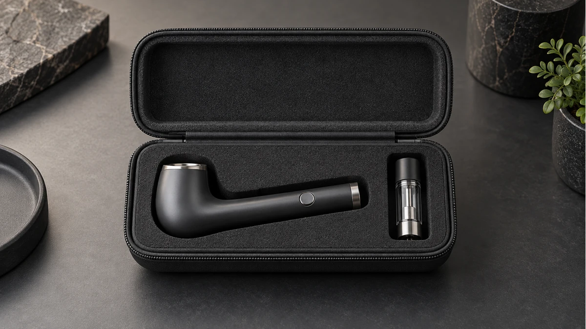 Pipe 510 battery and capped cartridge in a fitted case Pipe 510 battery and capped cartridge in a fitted case