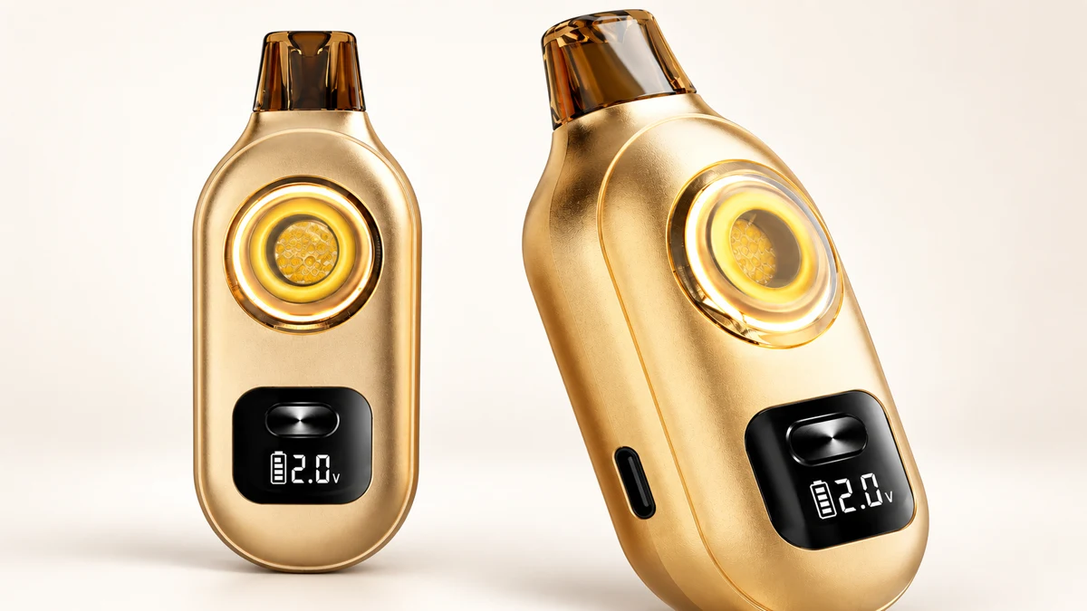 AOVAPE Rova replaceable mouthpiece coil display button and USB-C detail