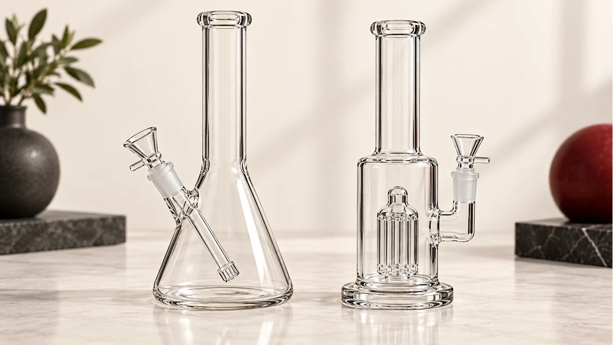 Beaker and stemless bong geometry