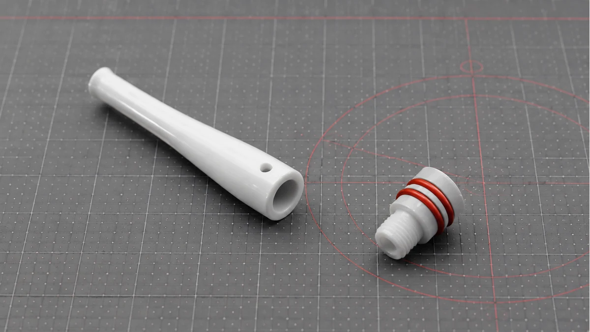 Ceramic nectar collector tip and separate connector