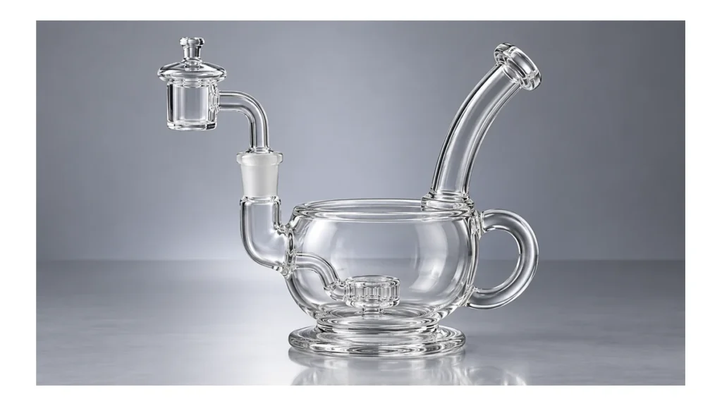 Complete cup-shaped glass dab rig