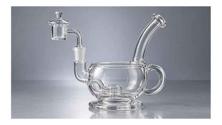Complete cup-shaped glass dab rig
