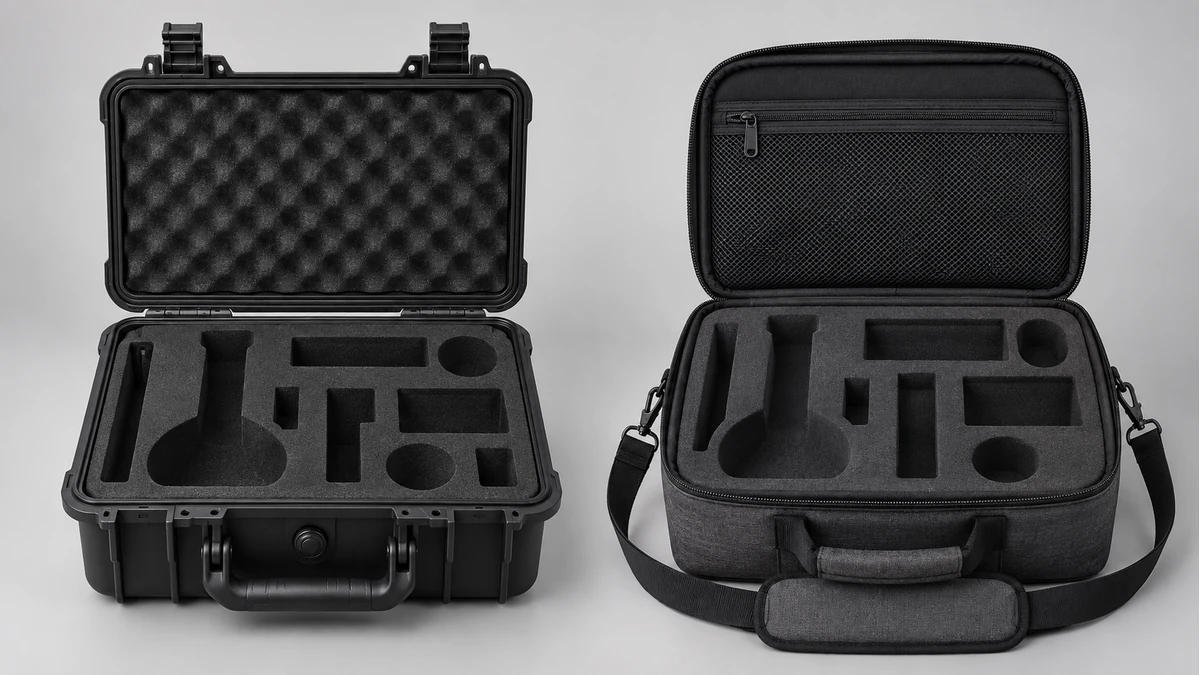Hard-shell and soft-sided dab rig cases with fitted foam