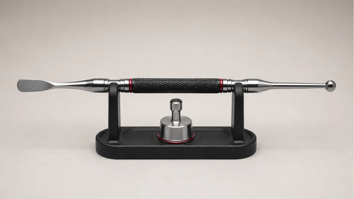 Dab tool with carb cap on a storage stand