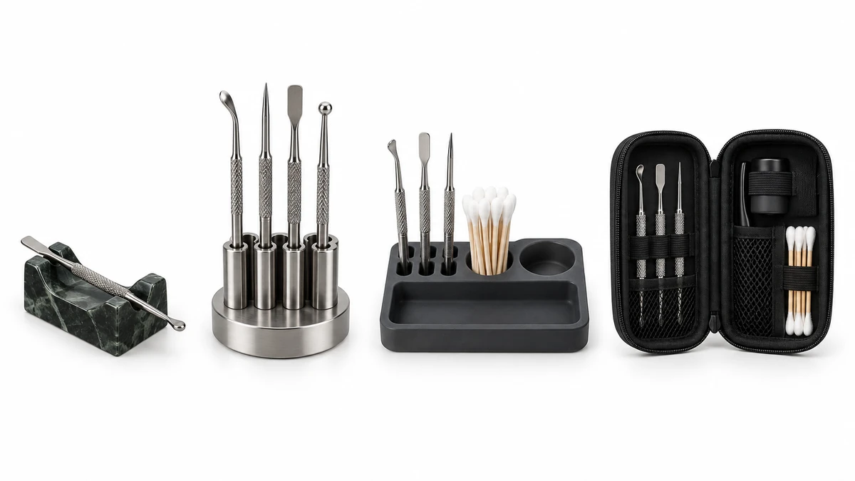 Single rest, multi-slot rack, integrated tray and travel organizer