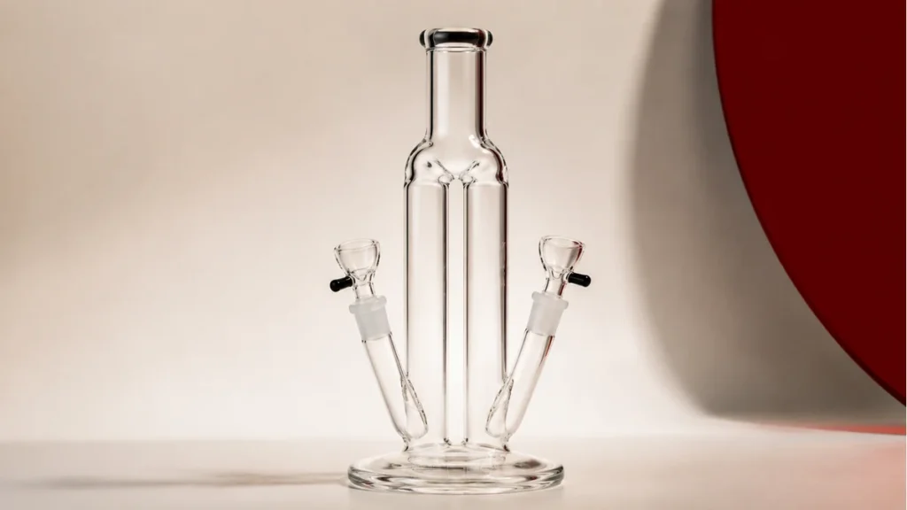 Complete double-barrel glass bong