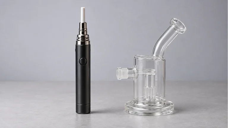 Electric nectar collector beside a detachable glass bubbler