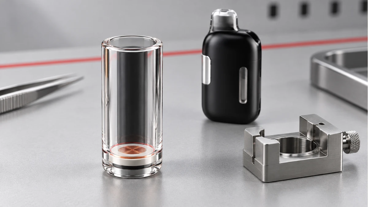 Glass-ceramic heating core and compact oil AIO validation fixture