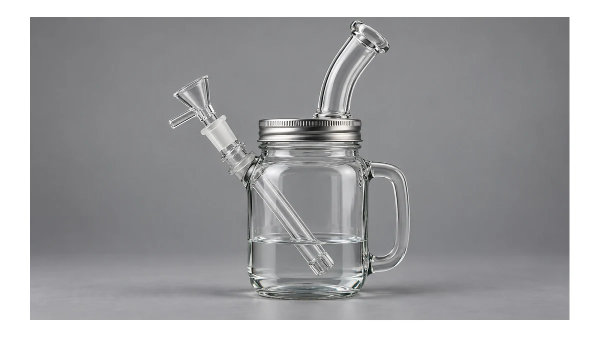 Downstem depth and waterline in a mason jar water pipe