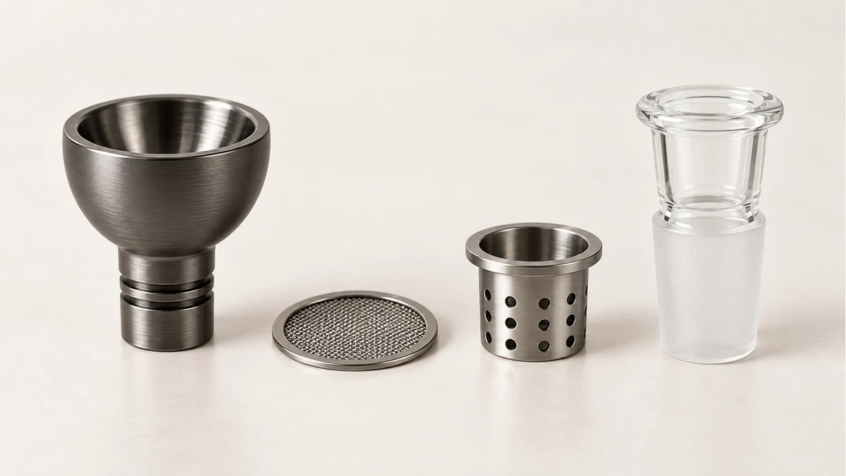Metal bong bowl parts and screen