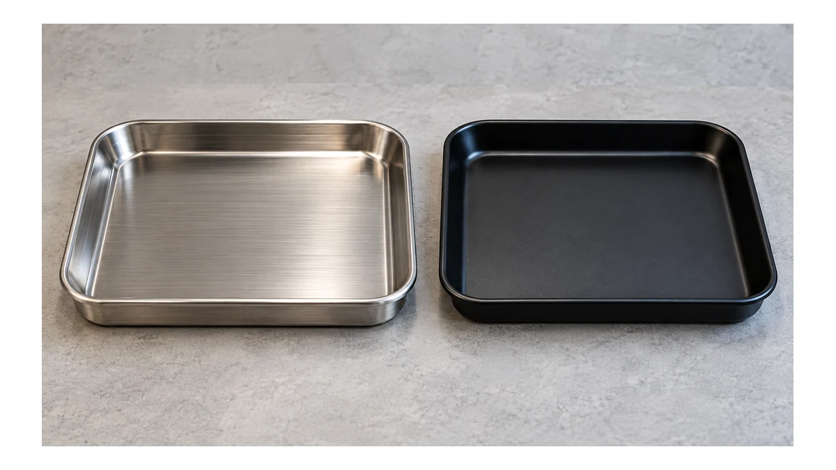 Metal rolling tray edge and corner geometry