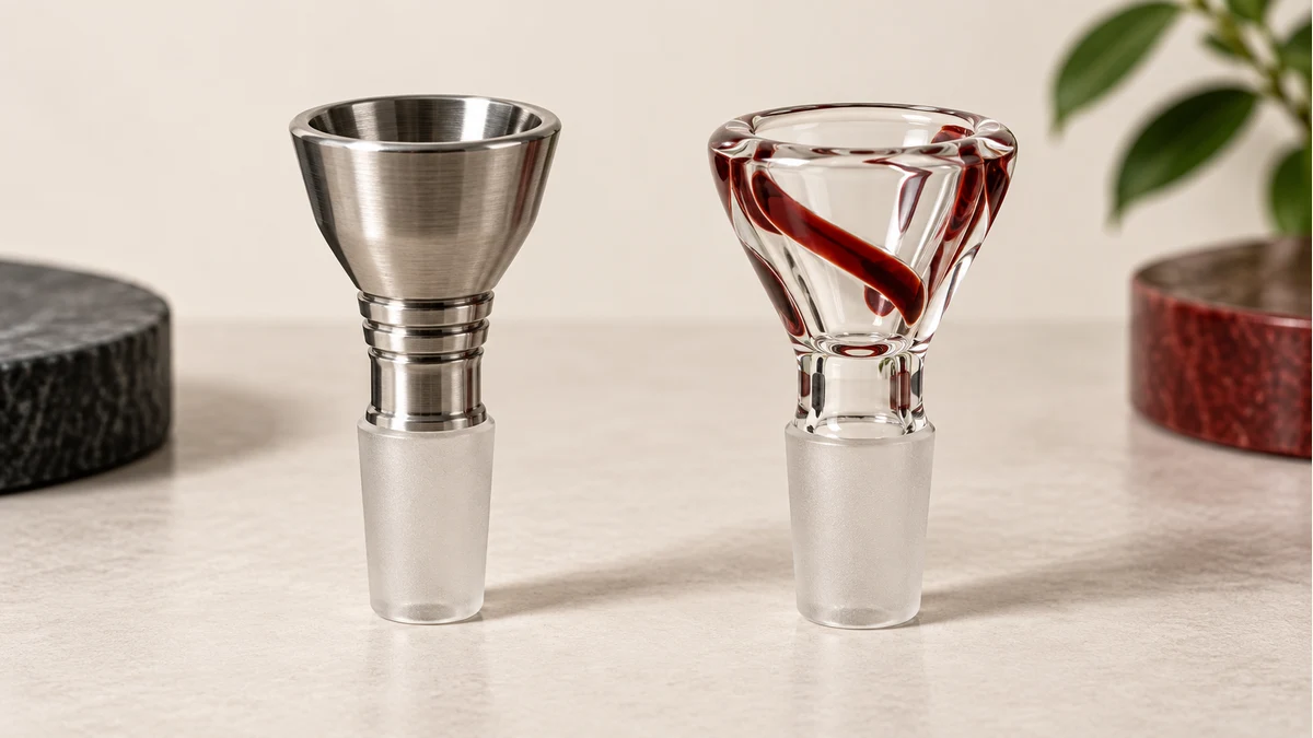 Metal and glass bong bowls
