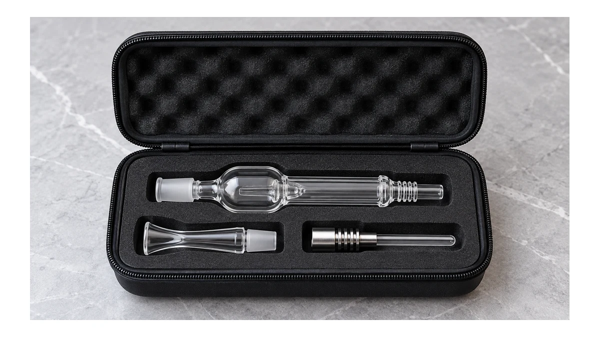 Mini nectar collector components arranged for cleaning
