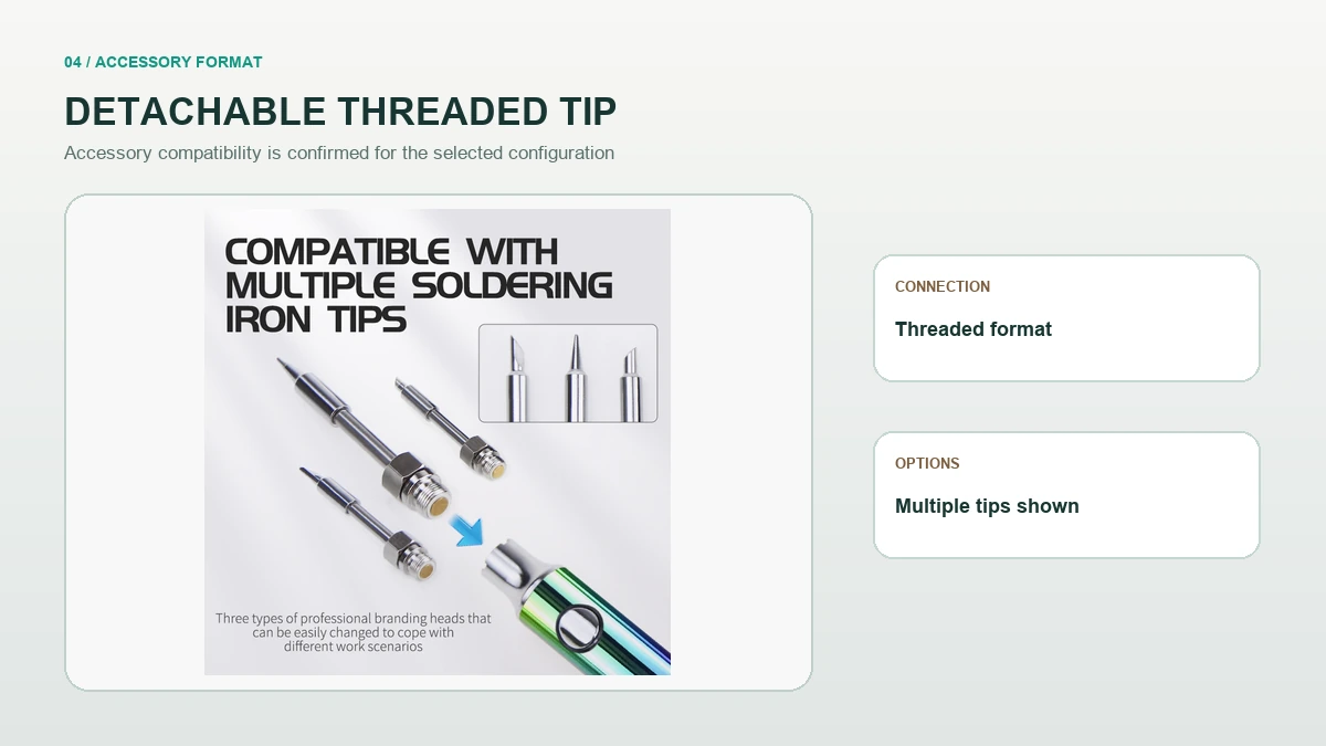 AOVAPE MiniVolt detachable threaded tip accessory presentation