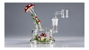 Complete mushroom-shaped glass dab rig