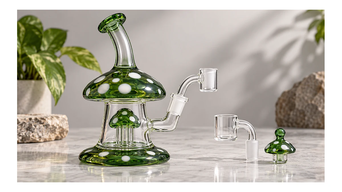 Mushroom dab rig with removable heated accessory