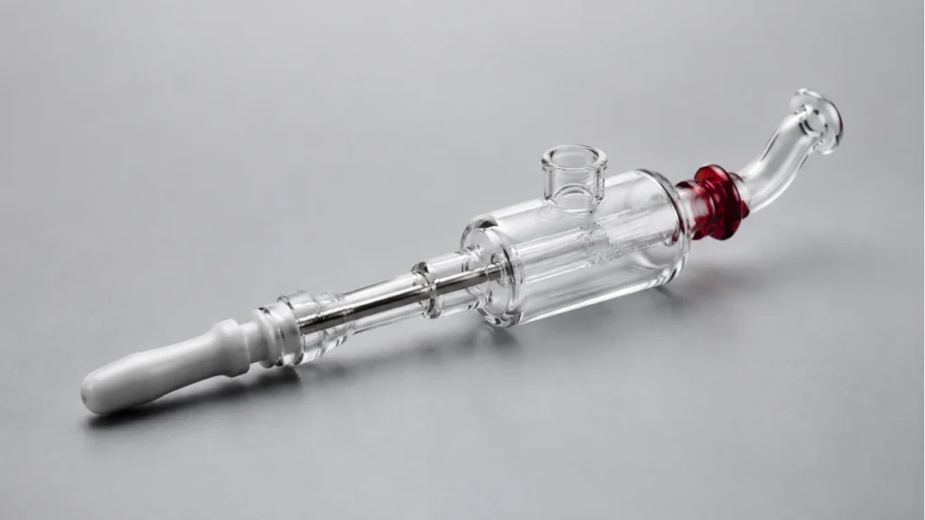 Glass nectar collector bubbler with a ceramic tip