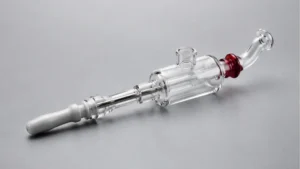 Glass nectar collector bubbler with a ceramic tip