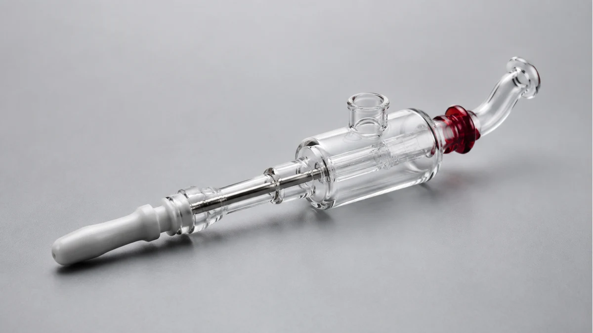 Glass nectar collector bubbler with a ceramic tip