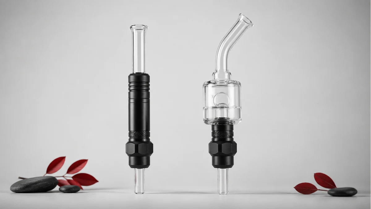 Two upright nectar collector bubbler designs