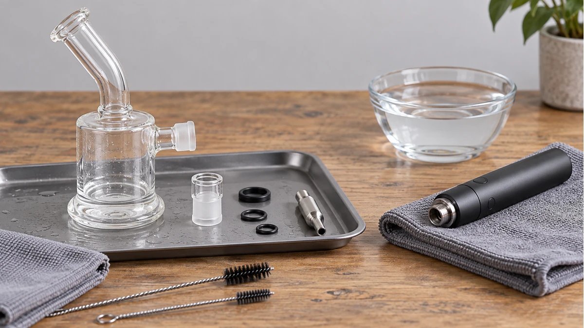 Glass bubbler and seals separated from the powered nectar collector body