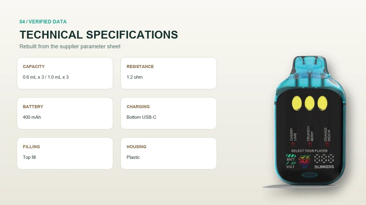 AOVAPE Axis 3 Triple-Chamber Oil Vape Device verified technical parameters