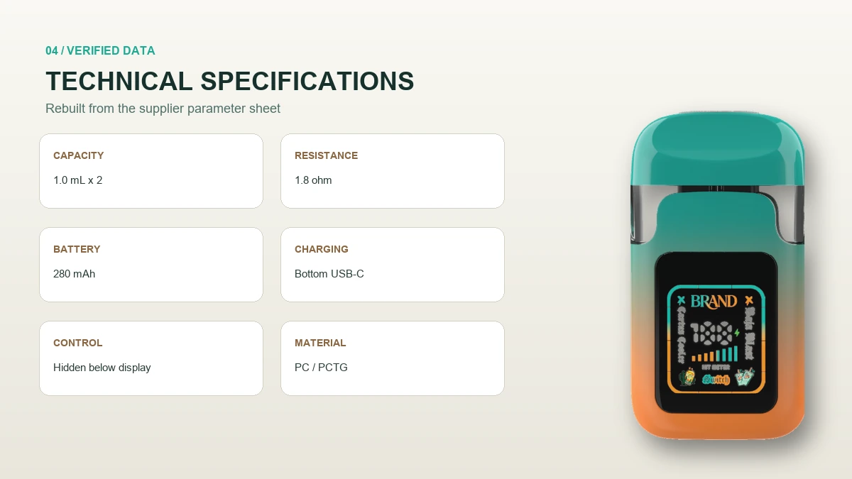 AOVAPE Flip Selectable Reservoir Vape verified technical parameters