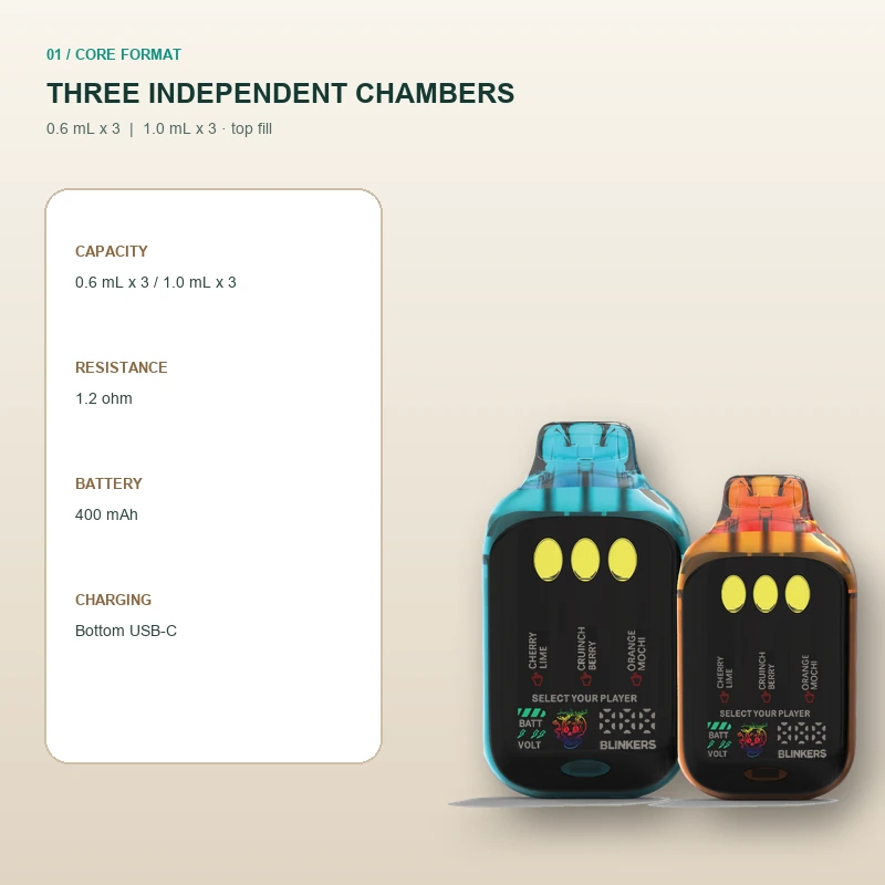 AOVAPE Axis 3 Triple-Chamber Oil Vape Device core chamber or reservoir format