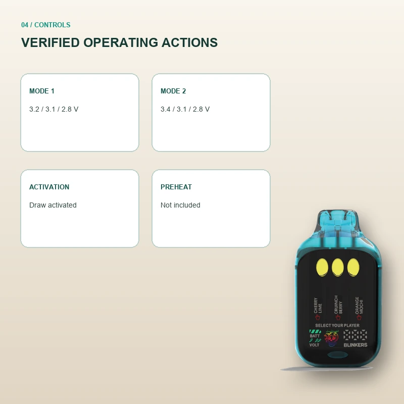 AOVAPE Axis 3 Triple-Chamber Oil Vape Device verified operating controls