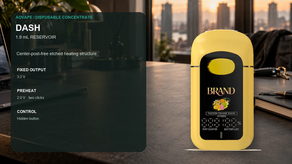AOVAPE Dash Display Oil Vaporizer designed around the buyer's daily routine