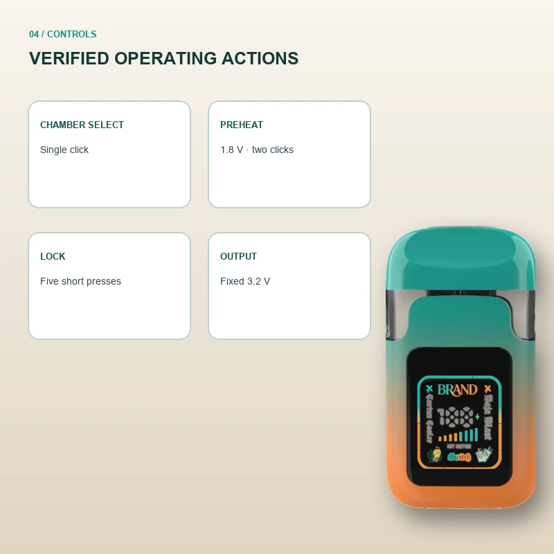 AOVAPE Flip Selectable Reservoir Vape verified operating controls