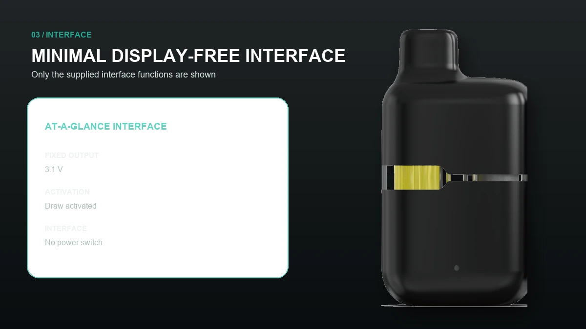 AOVAPE Nook Compact Oil Vape Pen interface and status at a glance