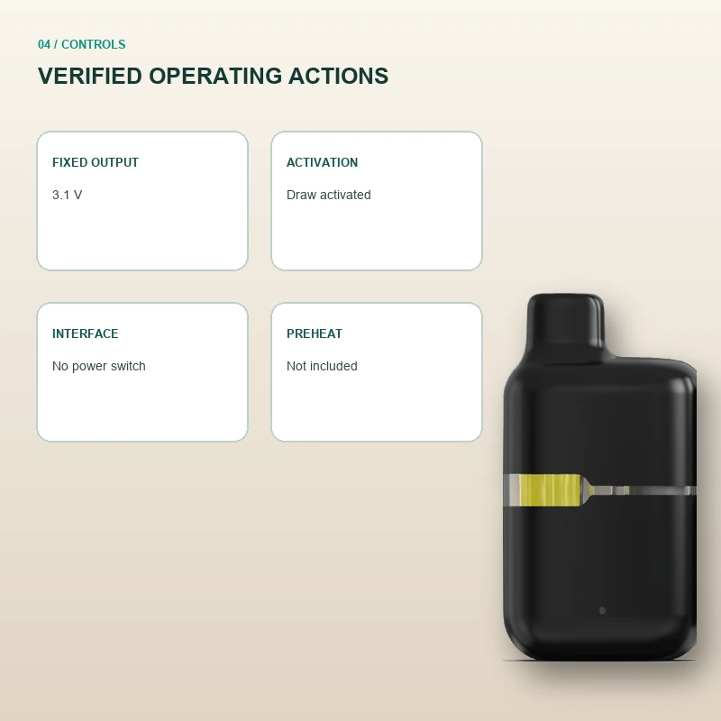 AOVAPE Nook Compact Oil Vape Pen verified operating controls