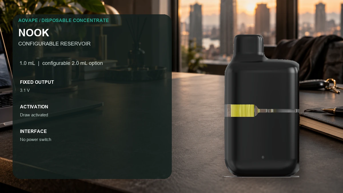 AOVAPE Nook Compact Oil Vape Pen designed around the buyer's daily routine