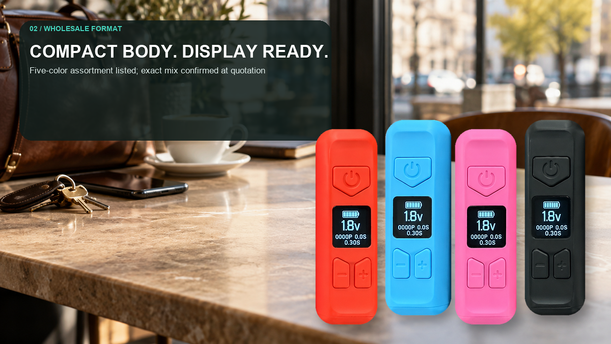 AOVAPE PocketScreen compact five-color wholesale display presentation