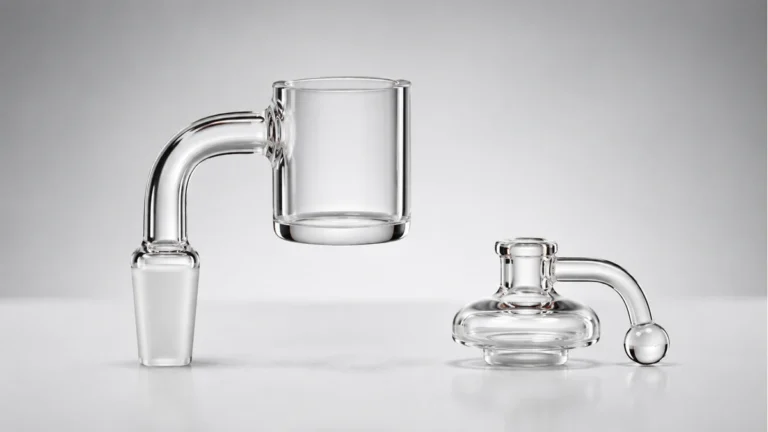 Quartz banger and carb cap shown as a pair