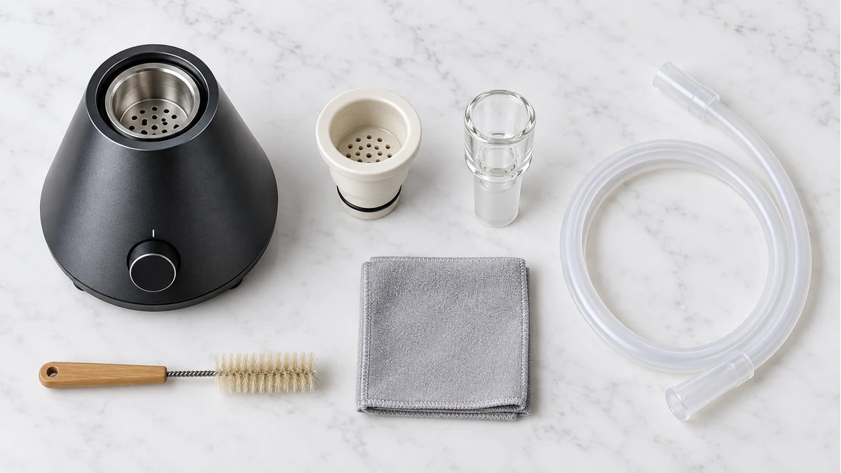 Removable tabletop vaporizer chamber, screen, glass and tubing