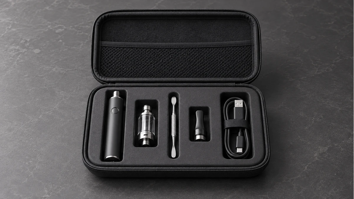 Wax pen kit organized in a fitted hard case Wax pen kit organized in a fitted hard case
