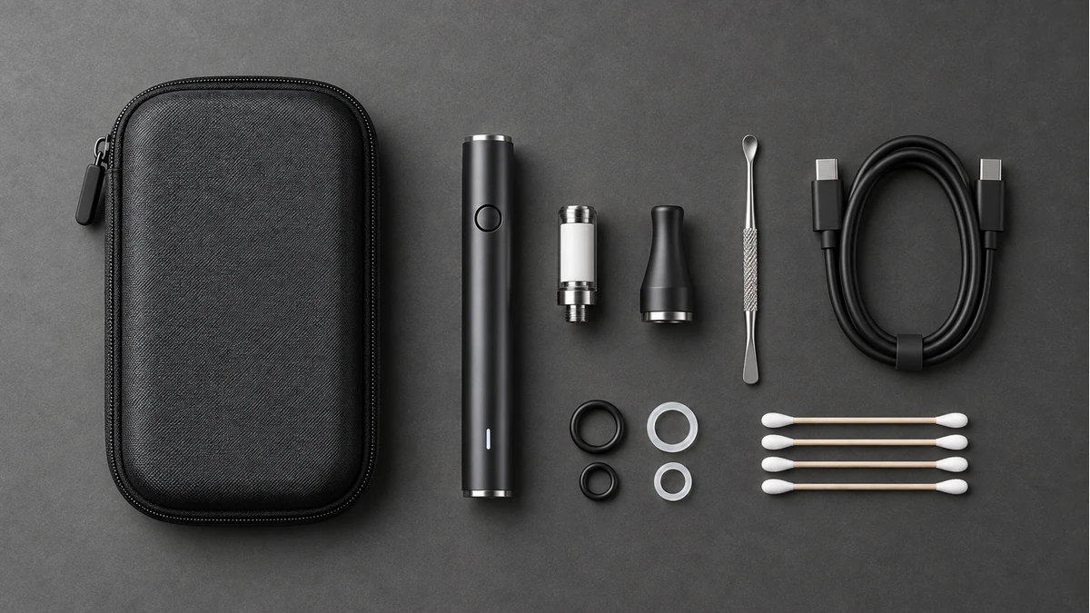 Wax pen kit with battery, chamber, tool, cable and cleaning parts Wax pen kit with battery, chamber, tool, cable and cleaning parts
