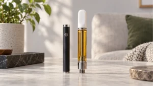 Large 2-gram oil cartridge beside a 510 battery