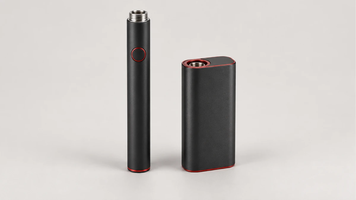 Two unbranded battery body shapes with exposed connectors
