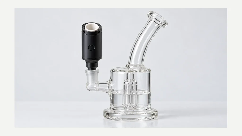 Loadable concentrate vaporizer attached to a glass bubbler
